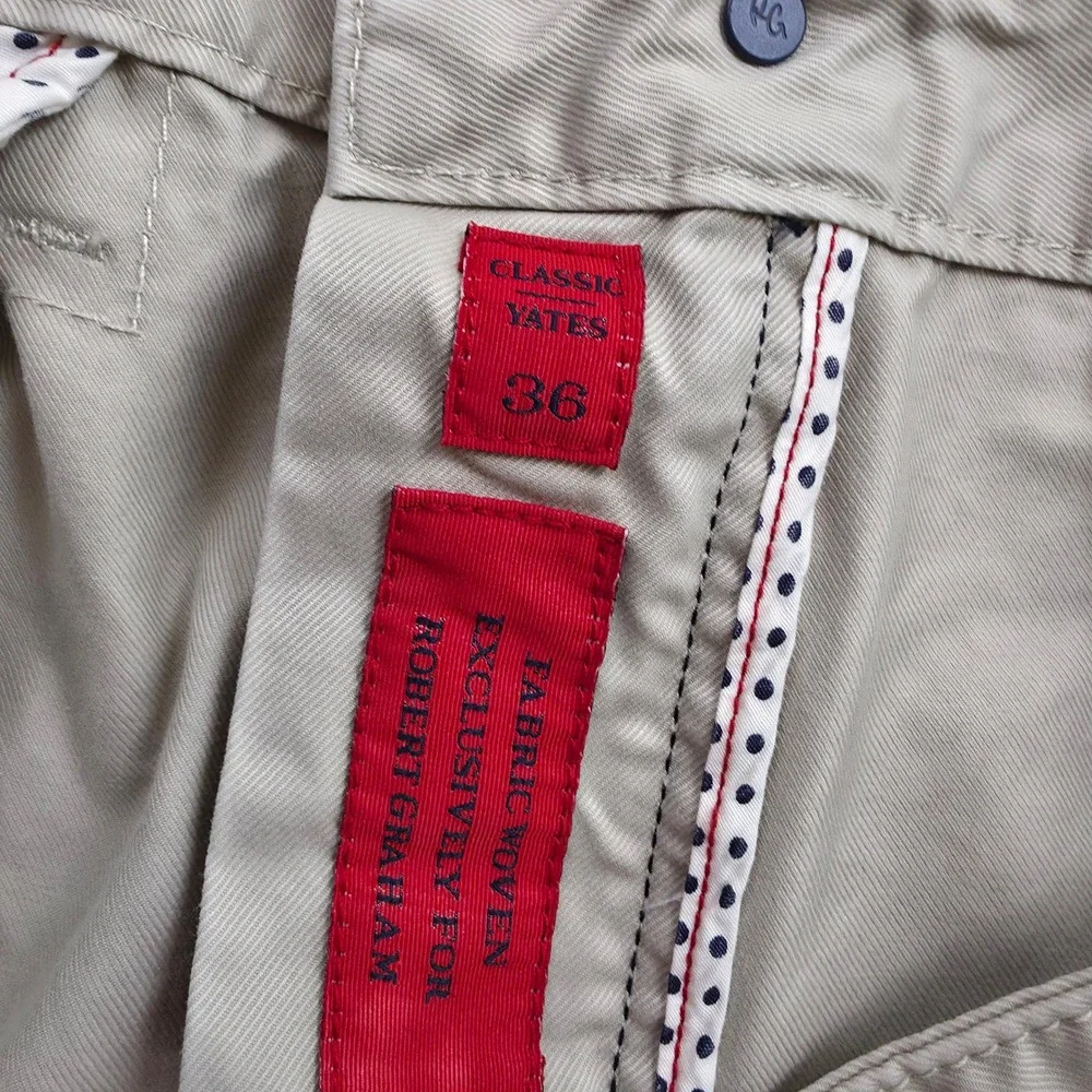 Robert Graham Chino Pants Mens 34 Beige Elevated Casual Modern‎ Utility Preppy